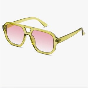 Stylish Pink and Green Sunglasses